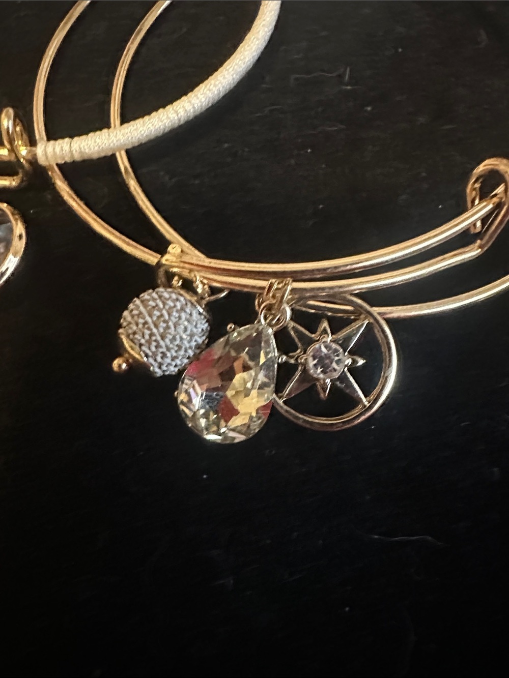 Kelly & Katie 3pc Gold-Tone Stackable Bracelets with Charms - Picture 3 of 10